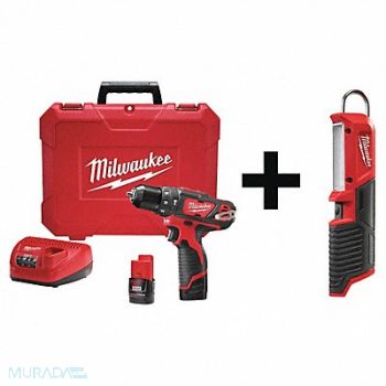 MILWAUKEE Cordless Hammer Drill LED Worklight, 7DY85