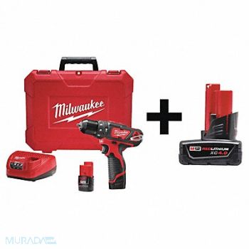 MILWAUKEE Cordless Ham Drill/Drvr Kit Adjustable, 7DY98