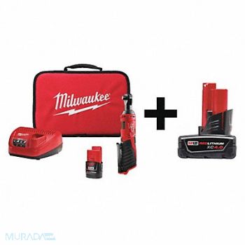 MILWAUKEE Cordless Ratchet Kit 3/8in. Add Bat 12V, 7DZ03
