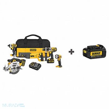 DEWALT Cordless Combo Kit 20.0 V 5 Tools 3 Batt, 7DZ34