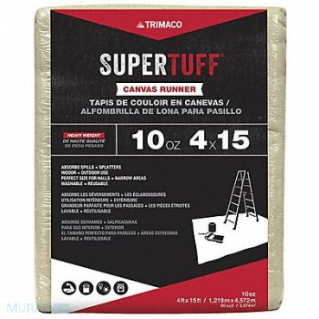 SUPERTUFF Drop Cloth 32 mil Cotton Canvas 15 ft L, 800DE9