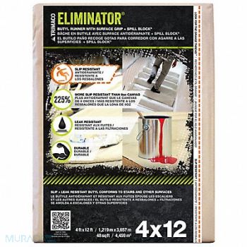 TRIMACO Leakproof/SlipResistDropCloth 4ftLx12ftW, 36TY61