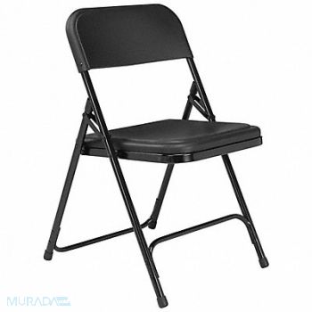 NATIONAL PUBLIC SEATING Folding Chair Plastic Black PK4, 3KYG1