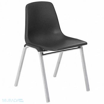 NATIONAL PUBLIC SEATING Shell Stacking Chair Poly Black PK4, 9UDK1