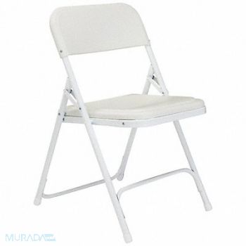NATIONAL PUBLIC SEATING Folding Chair Plastic White PK4, 3KYH1