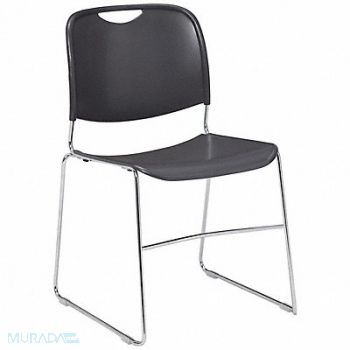 NATIONAL PUBLIC SEATING Stacking Chair Polypropylene Gray PK4, 9RND9