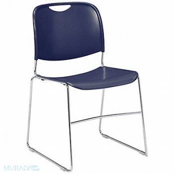 NATIONAL PUBLIC SEATING Stacking Chair Poly Navy Blue PK4, 8CXR9