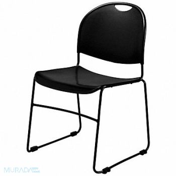 NATIONAL PUBLIC SEATING Stack Chair 300 lb Polypropylene Black, 793EH7