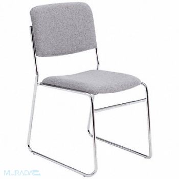 NATIONAL PUBLIC SEATING Stacking Chair Steel Gray/Chrome, 23PG27