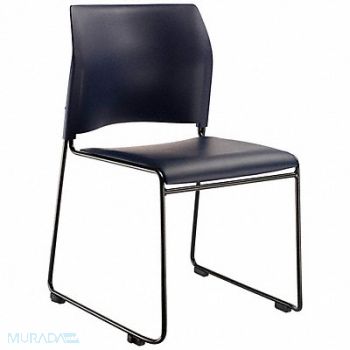 NATIONAL PUBLIC SEATING Stacking Chair Vinyl 30-3/4in H Navy, 38XR21