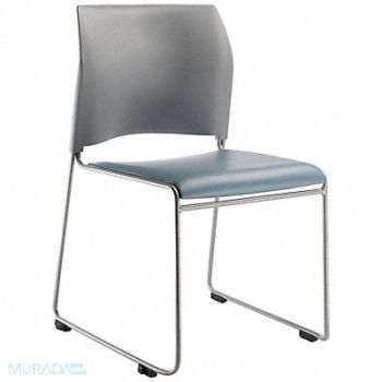 NATIONAL PUBLIC SEATING Stacking Chair Vinyl 30-3/4in H Silver, 38XR07