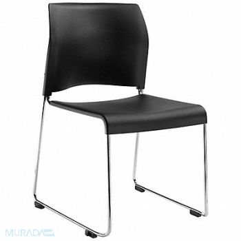 NATIONAL PUBLIC SEATING Stacking Chair Black Seat 20 in W, 49CV71