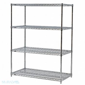 METRO Wire Shlv Unit Cap 500 lb 24inx63inx60in, 9WA19