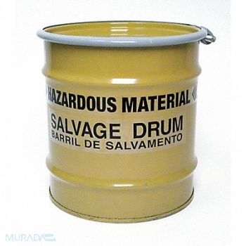 GRAINGER APPROVED Salvage Drum Black and Yellow 20ga 0.9mm, 8A982