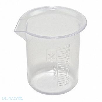 DYNALON Graduated Low Form Beaker 100mL PP PK12, 8ADJ1