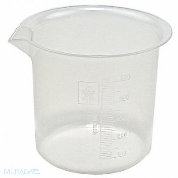 DYNALON Graduated Low Form Beaker 500mL PP PK6, 8ADJ2
