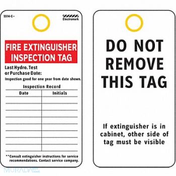 ELECTROMARK Tag Fire Extinguisher Paper PK25, 8ADM4