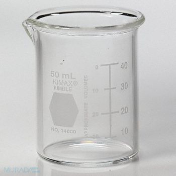 KIMBLE KIMAX Beaker Low Form Glass 50mL PK48, 38VK08