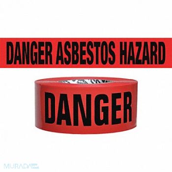 GRAINGER APPROVED Barricade Tape Red/Black 500 ft x 3 In, 8AF54