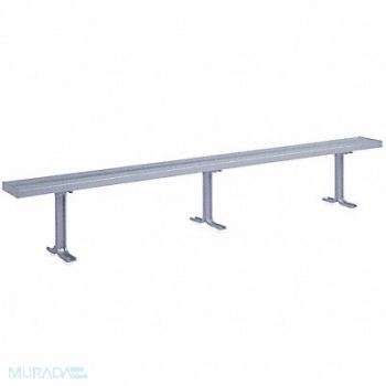 LYON Locker Room Bench 10ft Wide Silver, 8RG31
