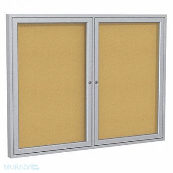 GHENT Enclosed Bulletin Board Cork 60x36 In., 9CW03