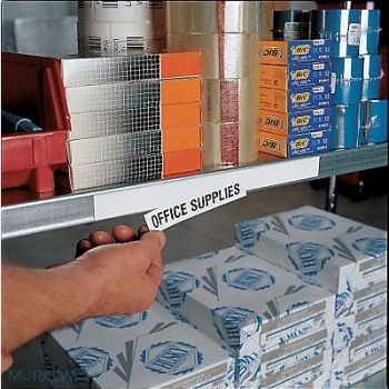 SLIP STRIP LblHldr Clear/White Smooth Slide-In, 6CDH8