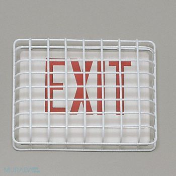 SAFETY TECHNOLOGY INTERNATIONAL Wire Guard Steel White 13 3/4 Exit Sign, 8C245