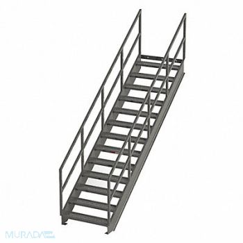 GRAINGER APPROVED Stair Unit Carbon Steel 14 Steps, 8CDY0