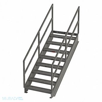 GRAINGER APPROVED Stair Unit Carbon Steel 9 Steps, 8CEX5
