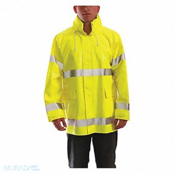TINGLEY Flame Resist Rain Jacket Yellow/Green S, 9TCG6