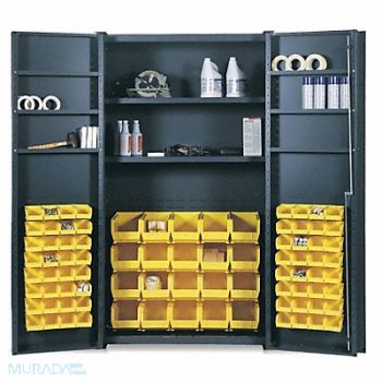 VARI-TUFF Bin Cabinet 84 x48 x24 SmkGry 84YlwBns, 8CJW1