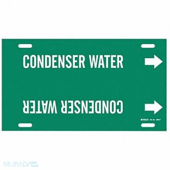 BRADY Pipe Marker Condenser Water 8in H 16in W, 8CLA6