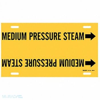 BRADY Pipe Marker Medium Pressure Steam, 8CLT1