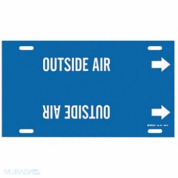 BRADY Pipe Marker Outside Air 10 in H 32 in W, 8CLW2