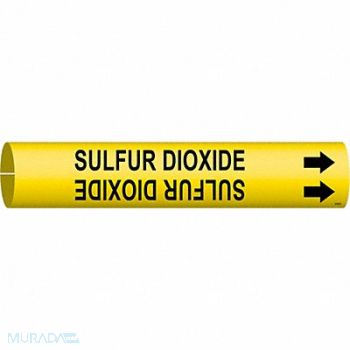 BRADY Pipe Marker Sulfur Dioxide 2 13/16in H, 8CMA8