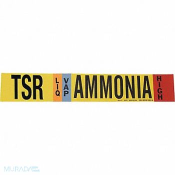 BRADY Pipe Marker Ammonia 4 in H 24 in W, 8CN87
