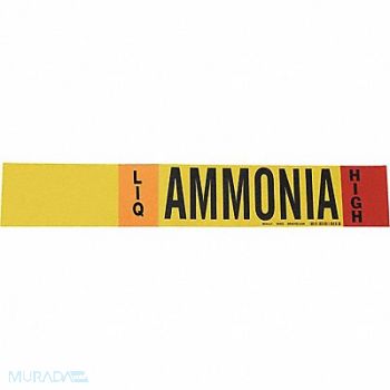 BRADY Pipe Marker Ammonia 4 in H 24 in W, 8CN88