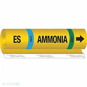 BRADY Pipe Marker Ammonia 9 in H 8 in W, 9E507