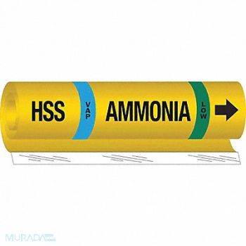 BRADY Pipe Marker Ammonia 9 in H 8 in W, 8PKW7