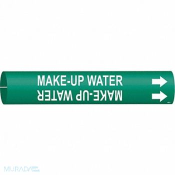 BRADY Pipe Marker Make Up Water 2 in H 2 in W, 8CR73