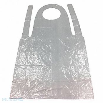 CONDOR Bib Apron Univ White Polyethylene PK100, 9F378