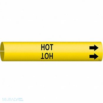 BRADY Pipe Marker Hot 2 in H 2 in W, 8CVA0