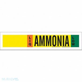 BRADY Pipe Marker Ammonia 2 1/4 in H 14 in W, 8CVP0