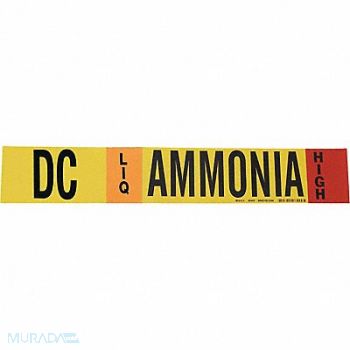 BRADY Pipe Marker Ammonia 4 in H 24 in W, 8CVP2
