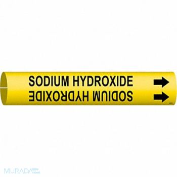 BRADY Pipe Marker Sodium Hydroxide 2 13/16in H, 8CVU1