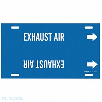 BRADY Pipe Marker Exhaust Air 10 in H 32 in W, 8CVU2