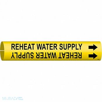 BRADY Pipe Marker Reheat Water Supply 7/8in H, 8CVX4