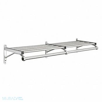 GLARO Coat Rack 1 Shelf 48 In W Satin Aluminum, 8CW92