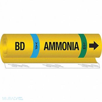 BRADY Pipe Marker Ammonia 9 in H 8 in W, 8CW98