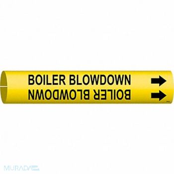 BRADY Pipe Mrkr Boilr Blwdwn 13/16in H 4/5in W, 9LDX6